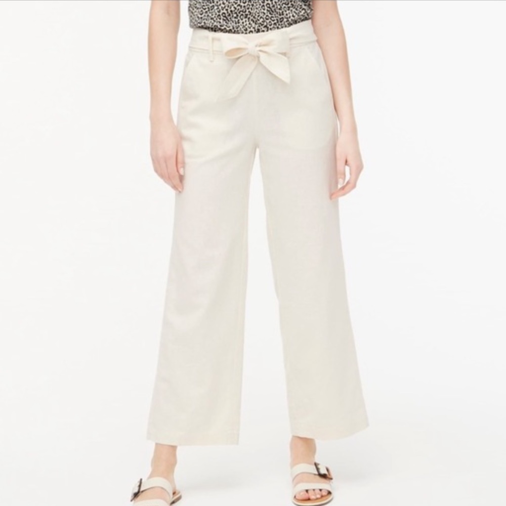 J.Crew Cropped Cream Linen Pants - NWT